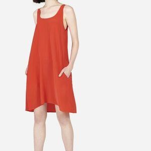 Everlane Silk Tank Dress in Persimmon